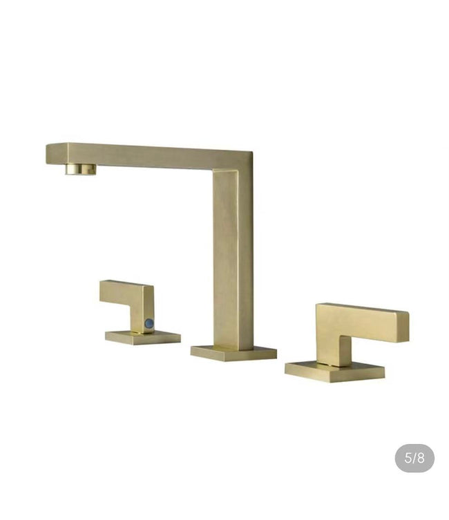 Brushed Gold Widespread Bathroom Faucet