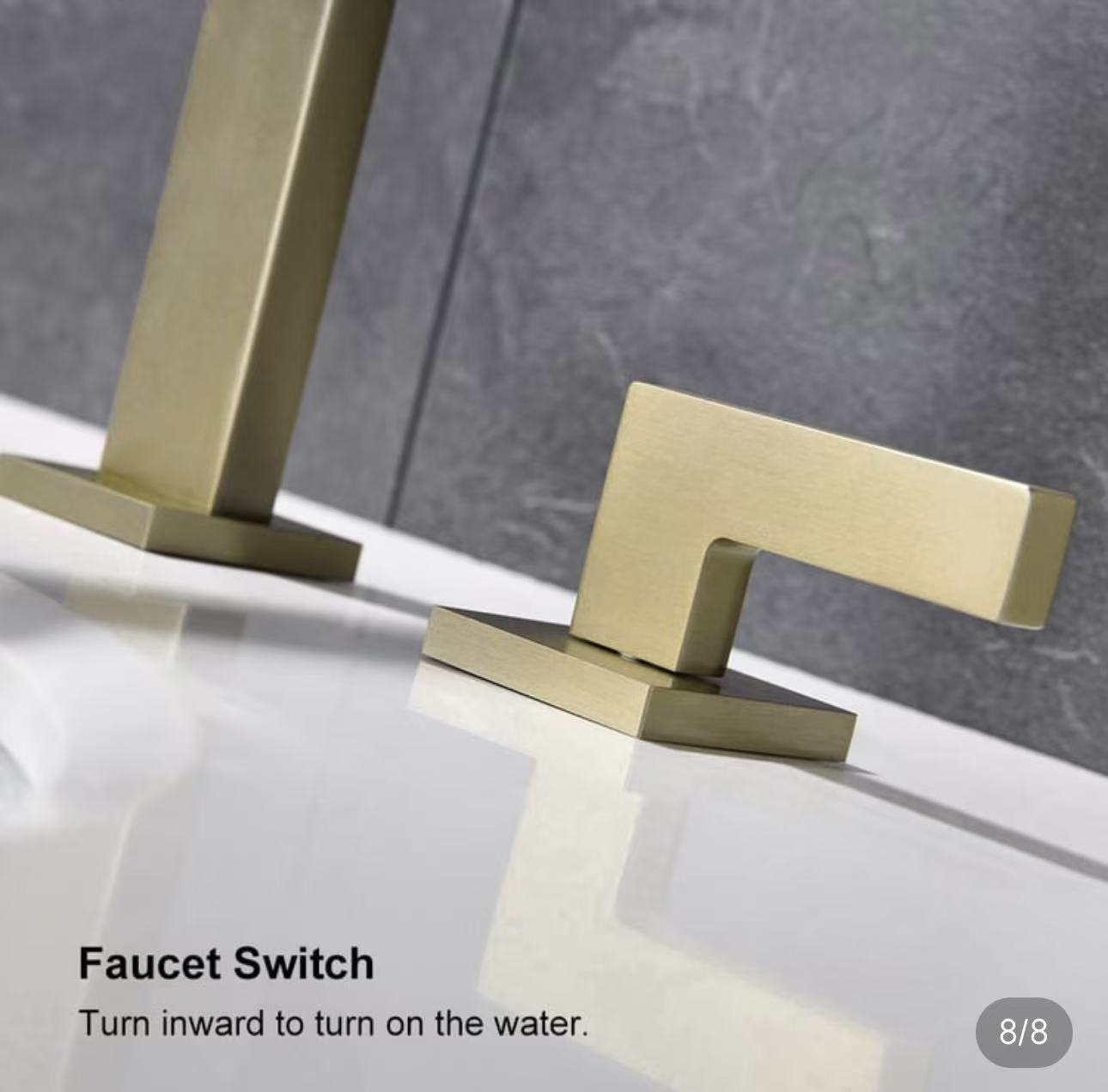 Brushed Gold Widespread Bathroom Faucet