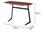 Modern C-Shape Side Table with Walnut Top & Black Metal Frame