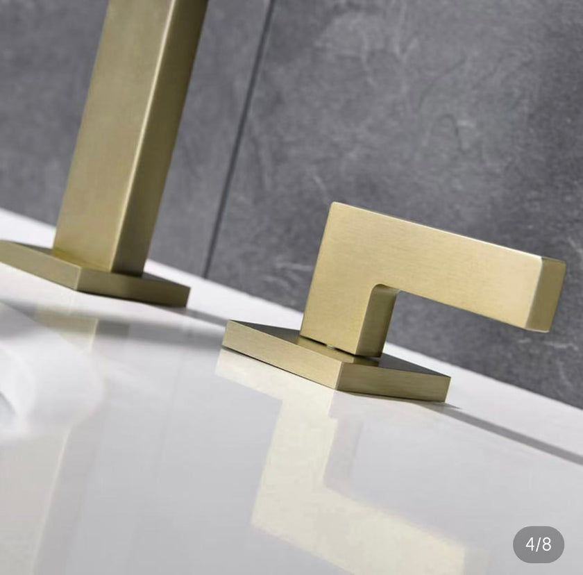 Brushed Gold Widespread Bathroom Faucet