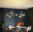 Modern Glass Bubble Pendant Light with LED Ring