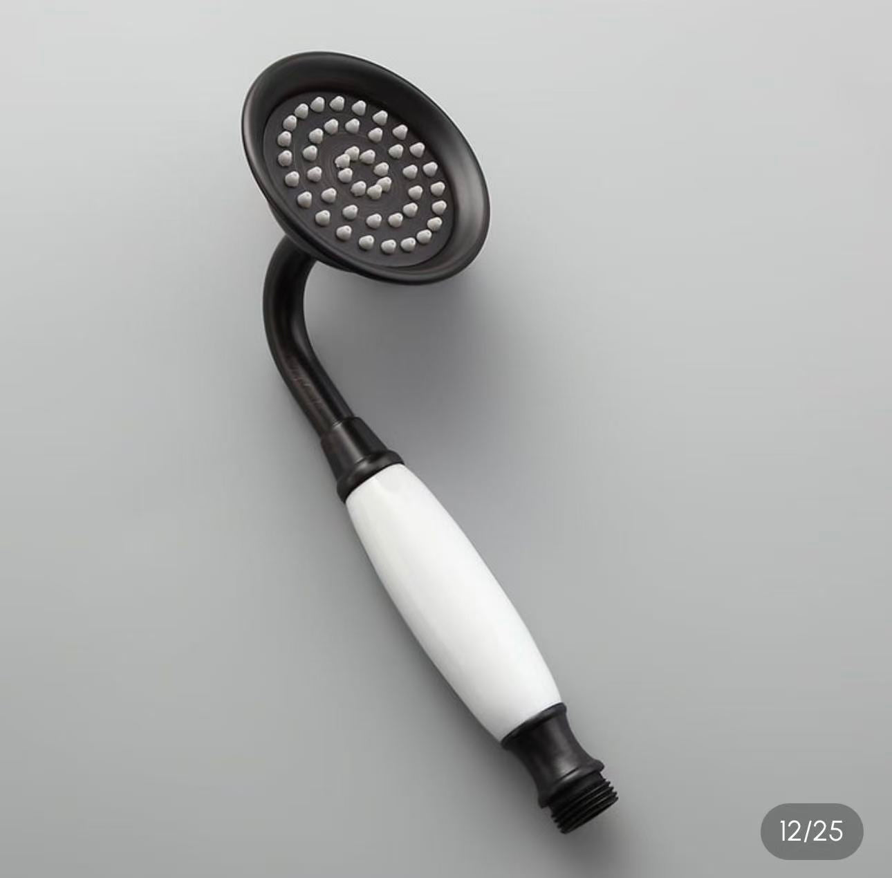 Matte Black Vintage Rain Shower System with Handheld Spray