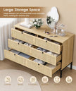 Modern 6-Drawer Rattan Dresser Storage Cabinet