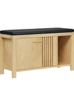 Stylish Wooden Storage Bench with Cushioned Seat