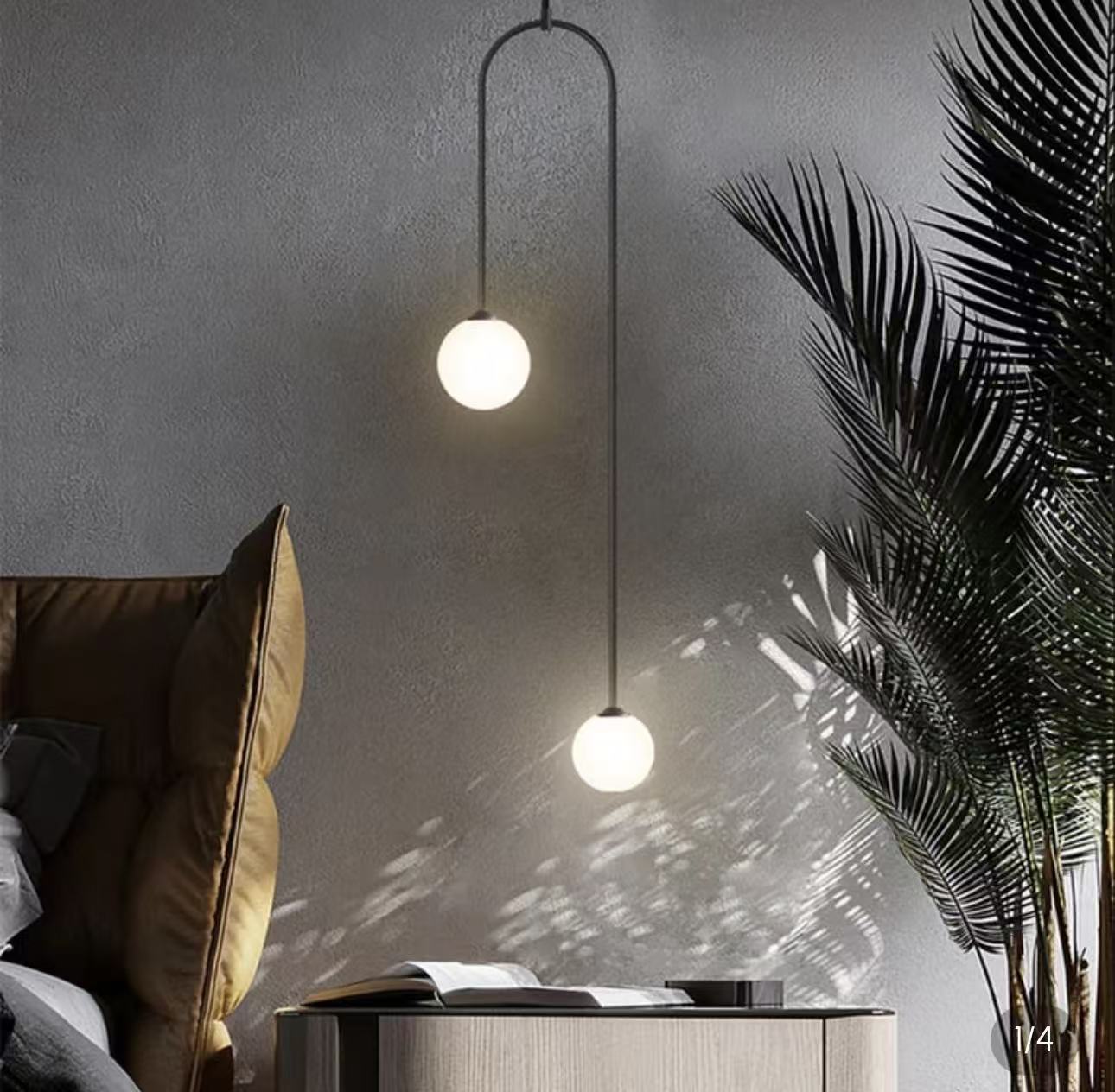 Modern Double Globe Pendant Light