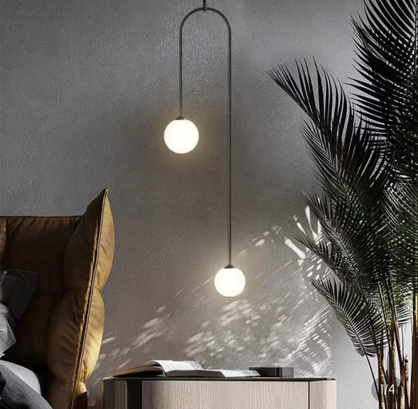 Modern Double Globe Pendant Light