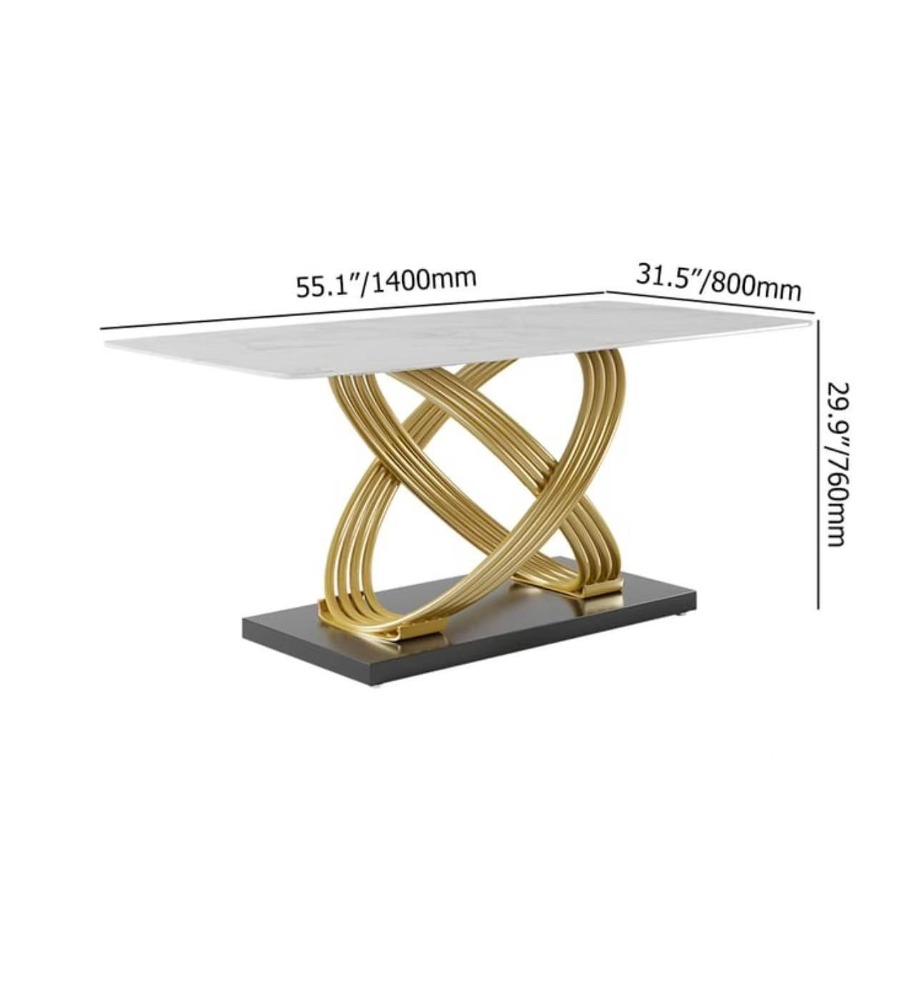 Modern Faux Marble Dining Table for 6