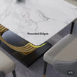 Modern Faux Marble Dining Table for 6