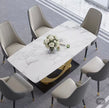 Modern Faux Marble Dining Table for 6
