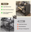 Boho Nightstand with Rattan Drawer & Open Storage Shelf