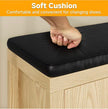 Stylish Wooden Storage Bench with Cushioned Seat