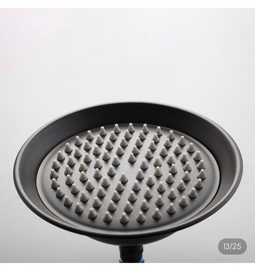 Matte Black Vintage Rain Shower System with Handheld Spray