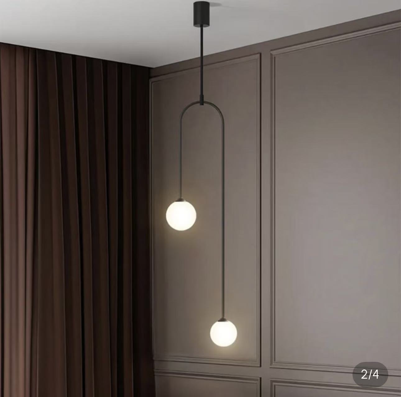 Modern Double Globe Pendant Light