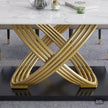 Modern Faux Marble Dining Table for 6