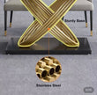 Modern Faux Marble Dining Table for 6