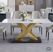 Modern Faux Marble Dining Table for 6