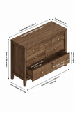 7-Drawer Beveled Panel Dresser | Oak, Black, White & Walnut